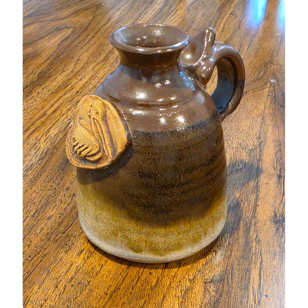 Vintage‎ Studio Pottery Pelican Jug Handcrafted Stoneware Brown Glaze Pitcher